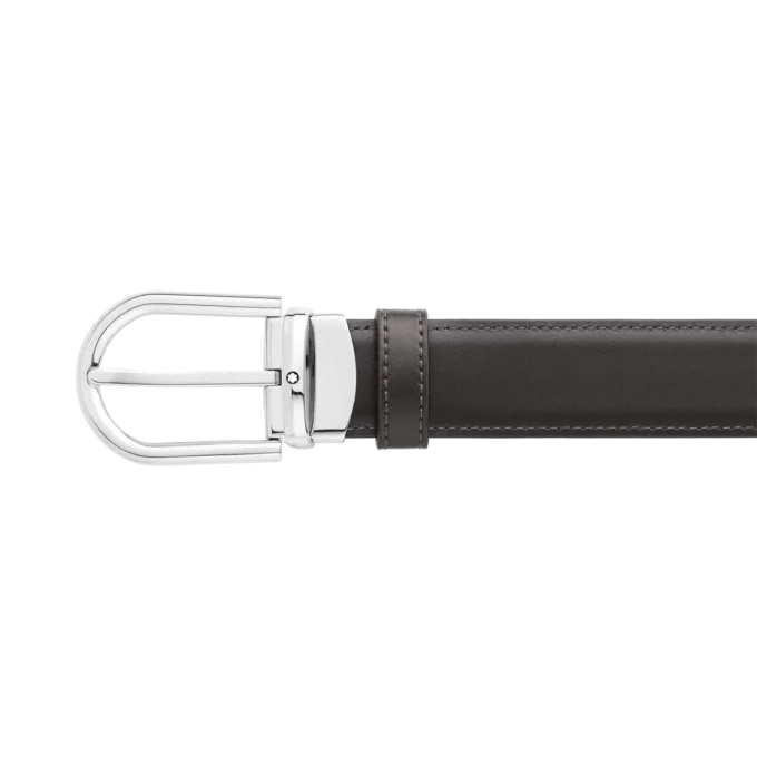 Curea reversibilă din piele cu cataramă în formă de potcoavă, negru/maro, 30 mm Curea reversibilă din piele cu cataramă în formă de potcoavă, negru/maro, 30 mm