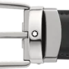 Curea reversibilă din piele cu cataramă în formă de potcoavă, negru/maro, 30 mm Curea reversibilă din piele cu cataramă în formă de potcoavă, negru/maro, 30 mm