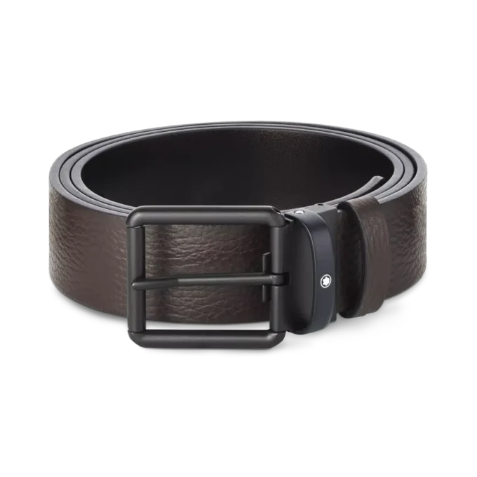 Curea reversibilă din piele maro/neagră de 35 mm Curea reversibilă din piele maro/neagră de 35 mm