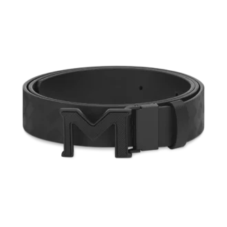 Curea reversibilă din piele neagră cu cataramă M Extreme 3.0/neagră simplă de 35 mm
