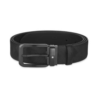 Curea reversibilă din piele neagră de 35 mm