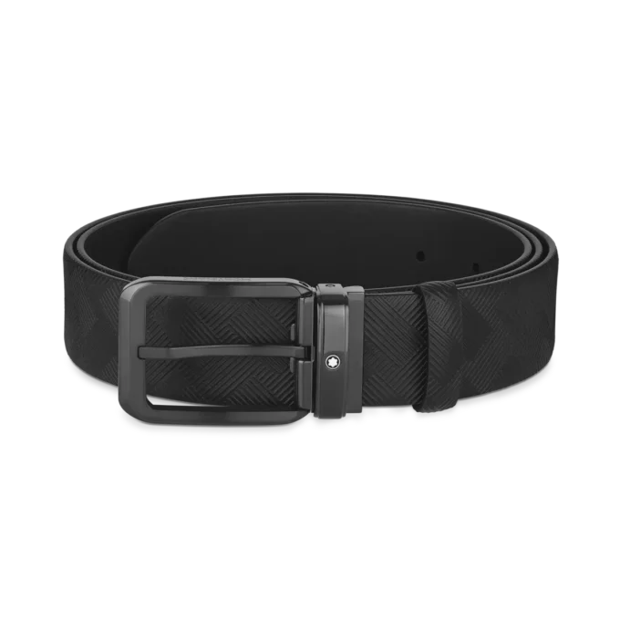 Curea reversibilă din piele neagră de 35 mm
