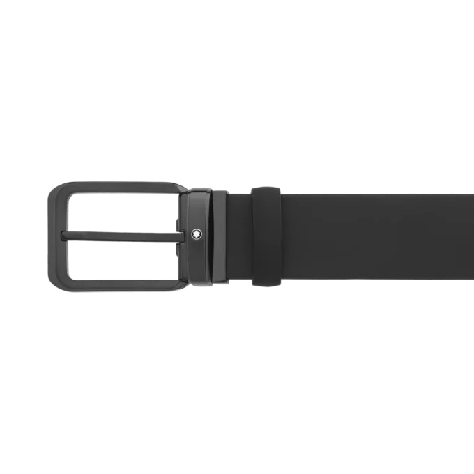 Curea reversibilă din piele neagră de 35 mm