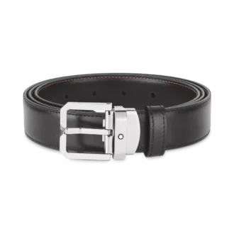 Curea reversibilă din piele neagră/maro de 30 mm