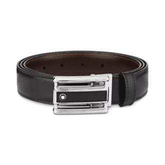Curea reversibilă din piele negru/maro de 30 mm