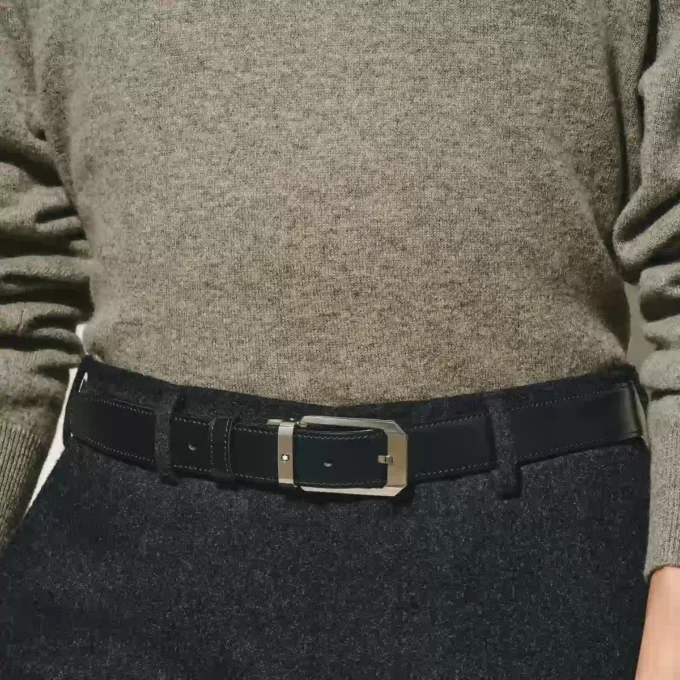 Curea reversibilă din piele negru/maro de 30 mm Curea reversibilă din piele negru/maro de 30 mm