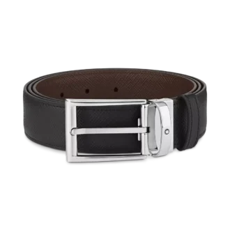 Curea reversibilă din piele negru/maro de 35 mm