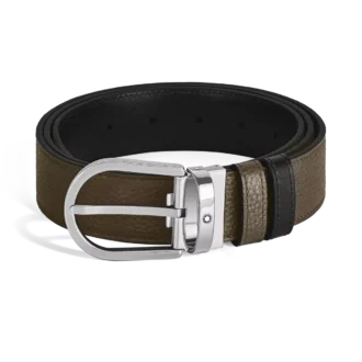 Curea reversibilă Horseshoe 35 mm din piele granulată