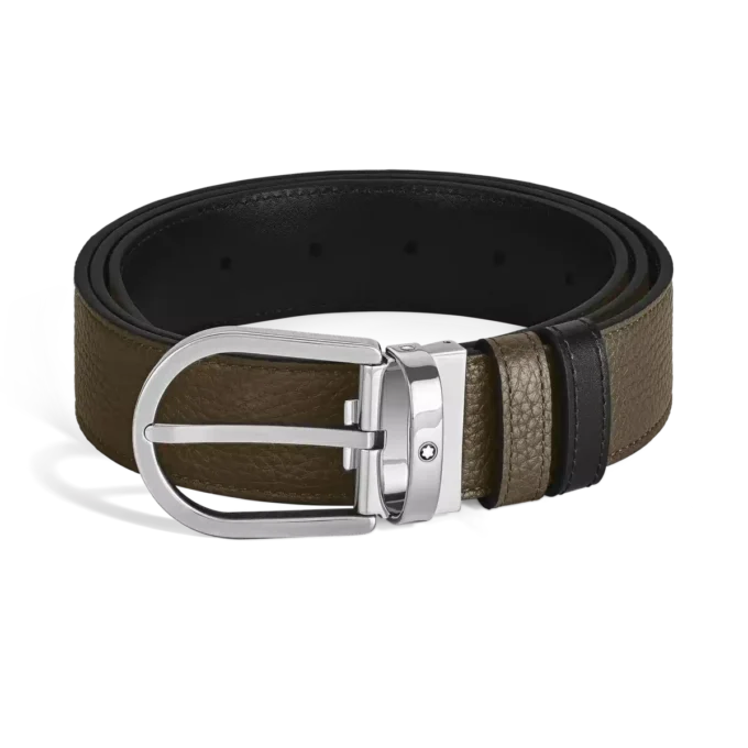 Curea reversibilă Horseshoe 35 mm din piele granulată Curea reversibilă Horseshoe 35 mm din piele granulată