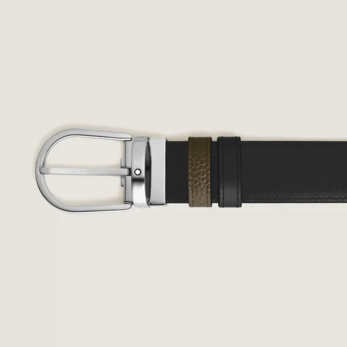 Curea reversibilă Horseshoe 35 mm din piele granulată Curea reversibilă Horseshoe 35 mm din piele granulată