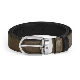 Curea reversibilă Horseshoe de 30 mm din piele granulată