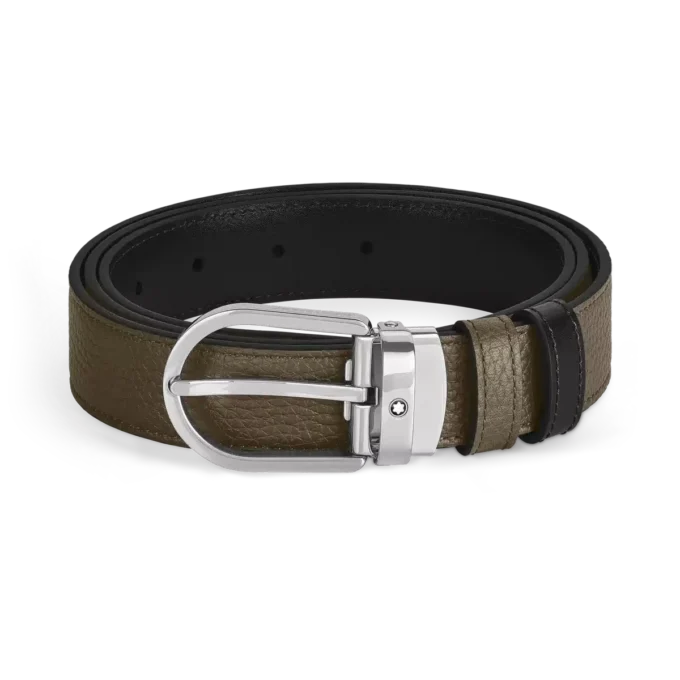 Curea reversibilă Horseshoe de 30 mm din piele granulată Curea reversibilă Horseshoe de 30 mm din piele granulată