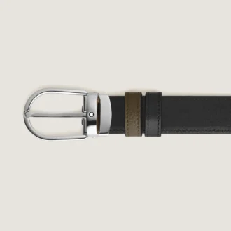 Curea reversibilă Horseshoe de 30 mm din piele granulată