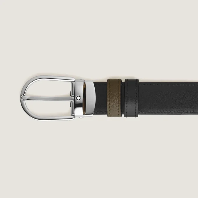 Curea reversibilă Horseshoe de 30 mm din piele granulată Curea reversibilă Horseshoe de 30 mm din piele granulată