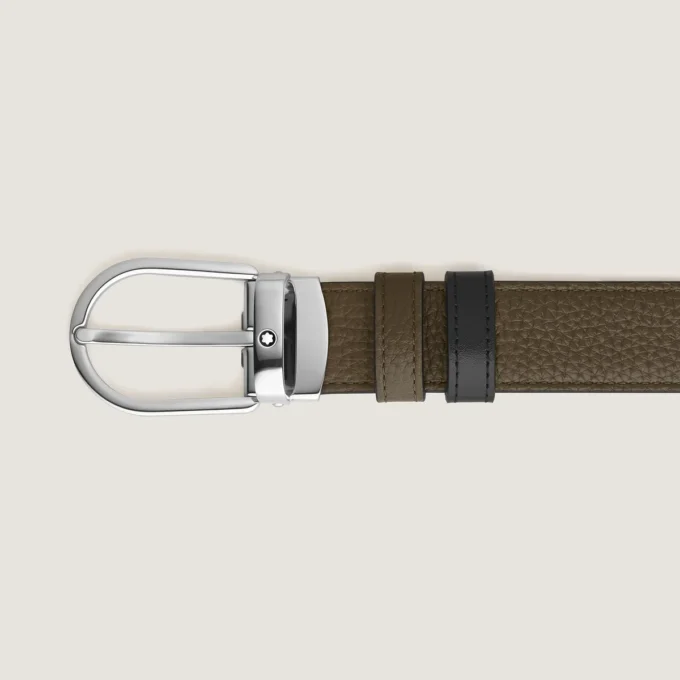 Curea reversibilă Horseshoe de 30 mm din piele granulată Curea reversibilă Horseshoe de 30 mm din piele granulată