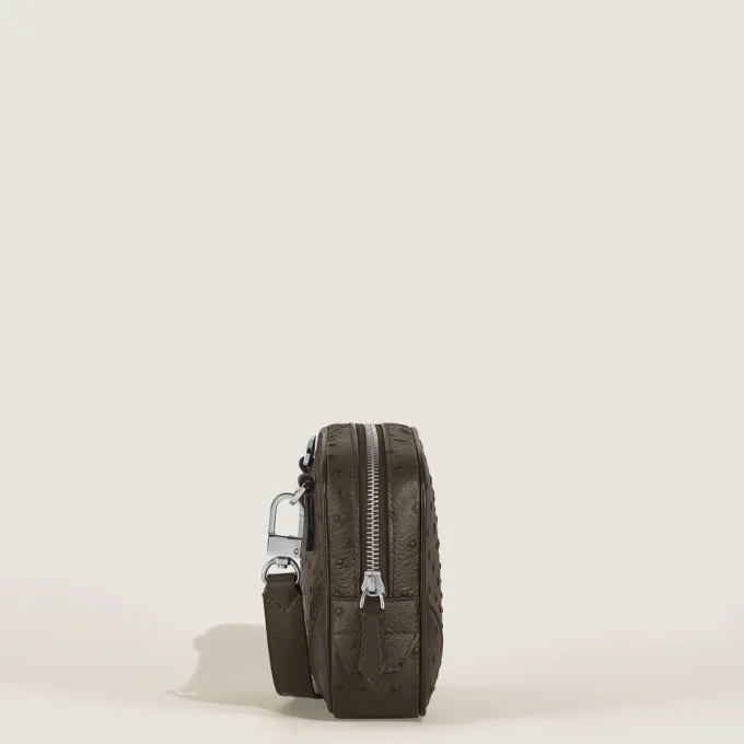 Mini geantă crossbody imprimată cu struț Mini geantă crossbody imprimată cu struț