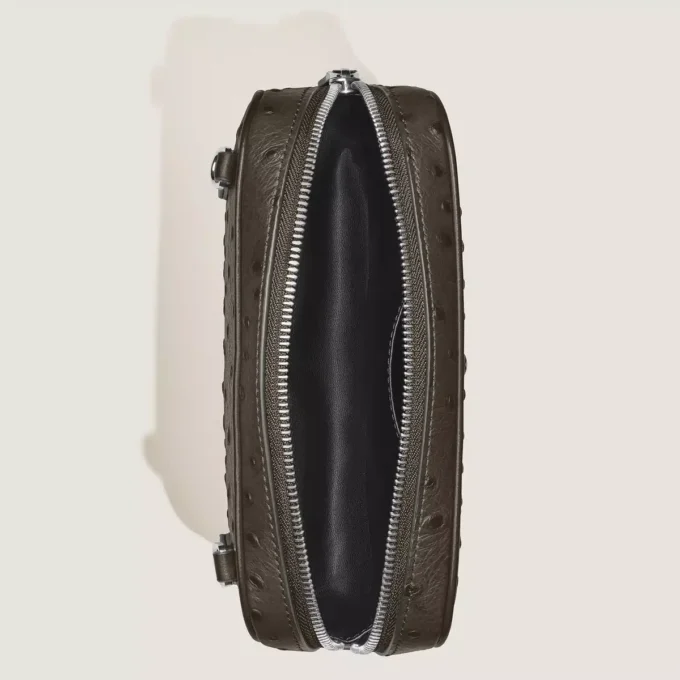 Mini geantă crossbody imprimată cu struț Mini geantă crossbody imprimată cu struț