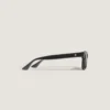 Ochelari de soare dreptunghiulari cu ramă din acetat de culoare neagră Ochelari de soare dreptunghiulari cu ramă din acetat de culoare neagră