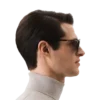 Ochelari de soare dreptunghiulari cu ramă din acetat de culoare neagră Ochelari de soare dreptunghiulari cu ramă din acetat de culoare neagră