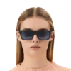 Ochelari de soare dreptunghiulari cu ramă din acetat de culoare neagră Ochelari de soare dreptunghiulari cu ramă din acetat de culoare neagră