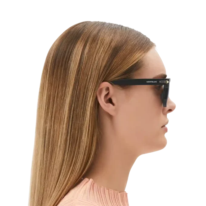 Ochelari de soare dreptunghiulari cu ramă din acetat de culoare neagră Ochelari de soare dreptunghiulari cu ramă din acetat de culoare neagră