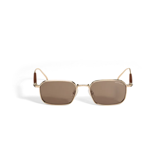 Ochelari de soare dreptunghiulari cu ramă metalică aurie Ochelari de soare dreptunghiulari cu ramă metalică aurie