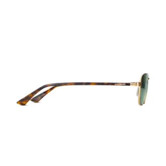 Ochelari de soare dreptunghiulari cu ramă metalică aurie
