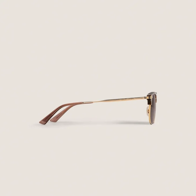 Ochelari de soare dreptunghiulari cu ramă metalică aurie Ochelari de soare dreptunghiulari cu ramă metalică aurie