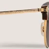 Ochelari de soare dreptunghiulari cu ramă metalică aurie Ochelari de soare dreptunghiulari cu ramă metalică aurie