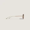 Ochelari de soare ovali cu ramă metalică aurie Ochelari de soare ovali cu ramă metalică aurie