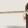 Ochelari de soare ovali cu ramă metalică aurie Ochelari de soare ovali cu ramă metalică aurie