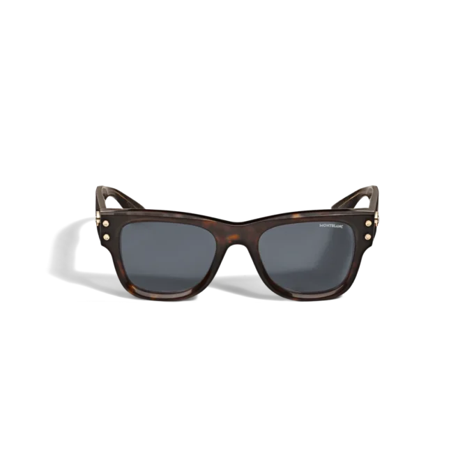 Ochelari de soare pătrați cu ramă din acetat de culoare havana Ochelari de soare pătrați cu ramă din acetat de culoare havana