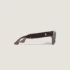Ochelari de soare pătrați cu ramă din acetat de culoare havana Ochelari de soare pătrați cu ramă din acetat de culoare havana