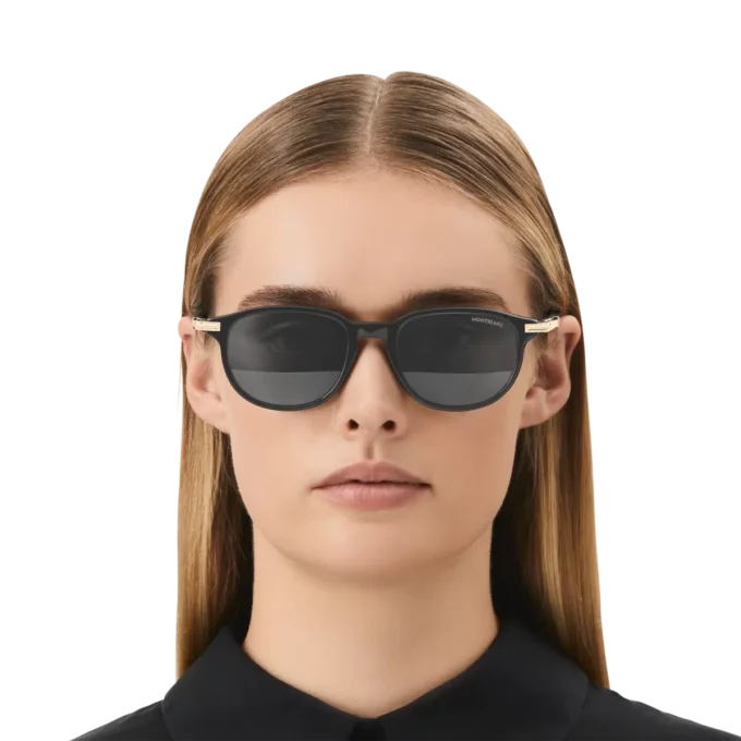 Ochelari de soare pătrați cu ramă din acetat de culoare neagră Ochelari de soare pătrați cu ramă din acetat de culoare neagră