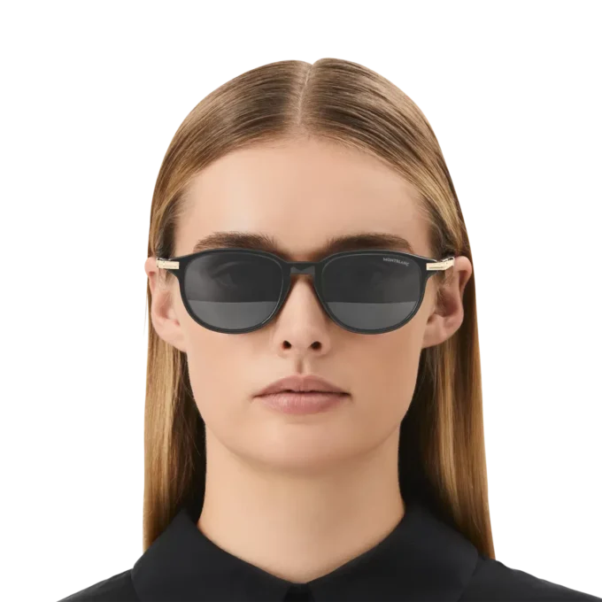 Ochelari de soare pătrați cu ramă din acetat de culoare neagră Ochelari de soare pătrați cu ramă din acetat de culoare neagră