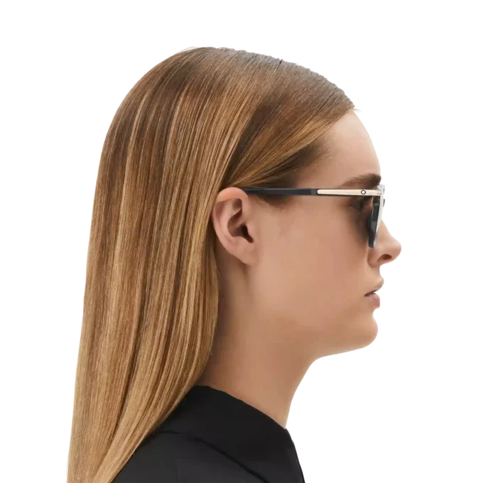 Ochelari de soare pătrați cu ramă din acetat de culoare neagră Ochelari de soare pătrați cu ramă din acetat de culoare neagră