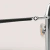 Ochelari de soare pătrați cu ramă metalică argintie Ochelari de soare pătrați cu ramă metalică argintie
