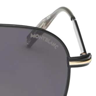 Ochelari de soare pătrați cu ramă metalică de culoare neagră
