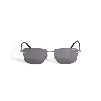 Ochelari de soare rectangulari cu ramă metalică argintie