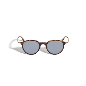 Ochelari de soare rotunzi cu ramă din acetat Havana Ochelari de soare rotunzi cu ramă din acetat Havana