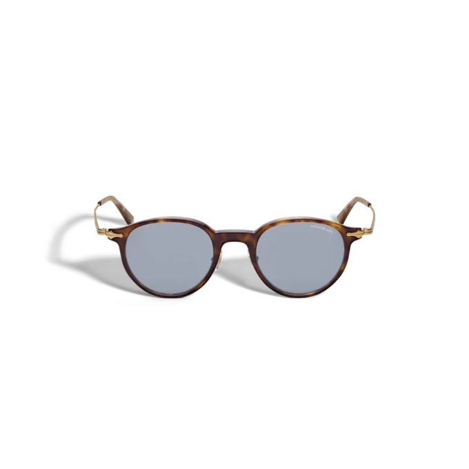 Ochelari de soare rotunzi cu ramă din acetat Havana Ochelari de soare rotunzi cu ramă din acetat Havana