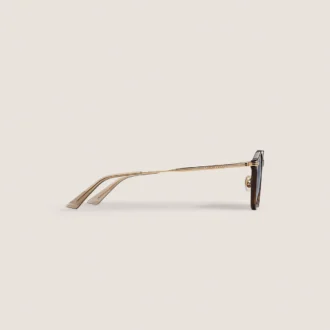 Ochelari de soare rotunzi cu ramă din acetat Havana Ochelari de soare rotunzi cu ramă din acetat Havana