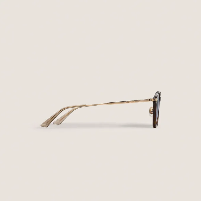 Ochelari de soare rotunzi cu ramă din acetat Havana Ochelari de soare rotunzi cu ramă din acetat Havana