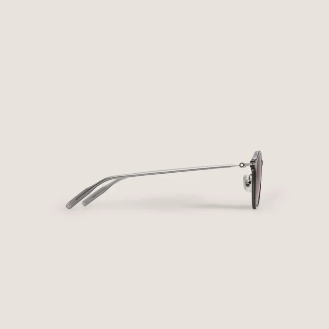 Ochelari de soare rotunzi cu ramă injectată de culoare gri Ochelari de soare rotunzi cu ramă injectată de culoare gri