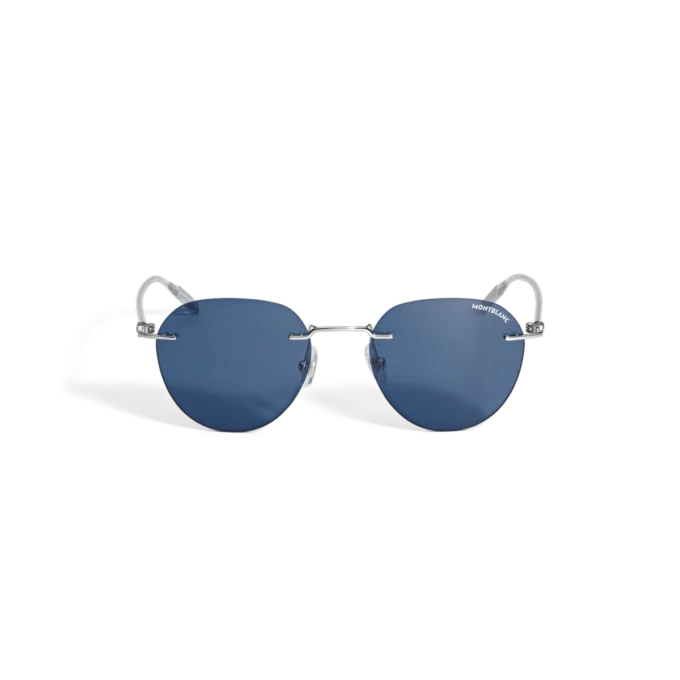 Ochelari de soare rotunzi cu ramă metalică argintie Ochelari de soare rotunzi cu ramă metalică argintie
