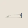 Ochelari de soare rotunzi cu ramă metalică argintie Ochelari de soare rotunzi cu ramă metalică argintie