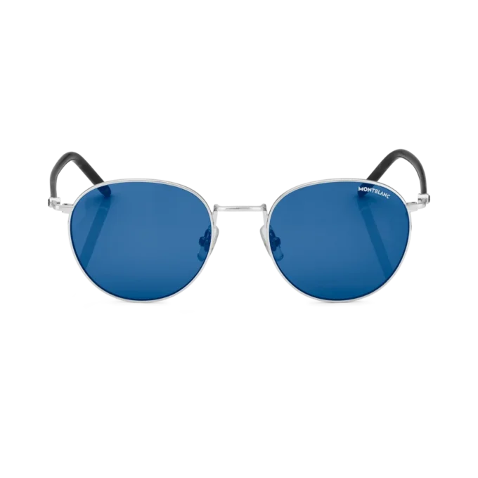 Ochelari de soare rotunzi cu ramă metalică de culoare ruteniu Ochelari de soare rotunzi cu ramă metalică de culoare ruteniu