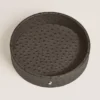 Tavă rotundă mare de birou din piele cu imprimeu de struț Tavă rotundă mare de birou din piele cu imprimeu de struț