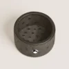 Tavă rotundă mică de birou din piele cu imprimeu de struț Tavă rotundă mică de birou din piele cu imprimeu de struț